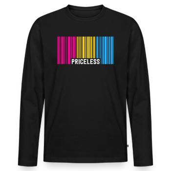 Inestimable Pansexual Pride Barcode Subtil Pan - T-shirt manches longues Premium bio Homme - noir - Devant - Nico (187cm)