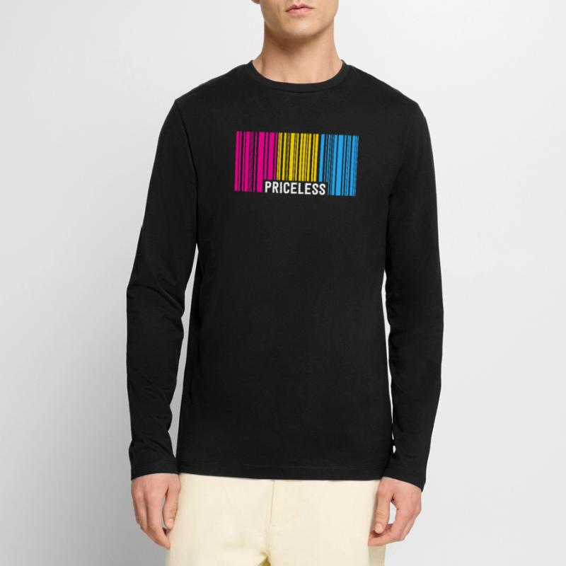 Priceless Pansexual Pride Barcode Subtle Pan Men's Premium Organic Long Sleeve Shirt