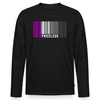 Inestimable Asexual Pride Code à barres Subtle Ace Flag - T-shirt manches longues Premium bio Homme - noir - Devant - Nico (187cm)
