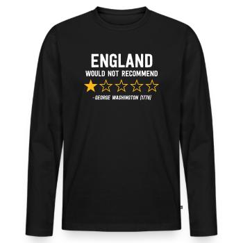 England Would Not Recommend 4th of July George - Men's Premium Organic Long Sleeve Shirt - black - Front - Nico (187cm)