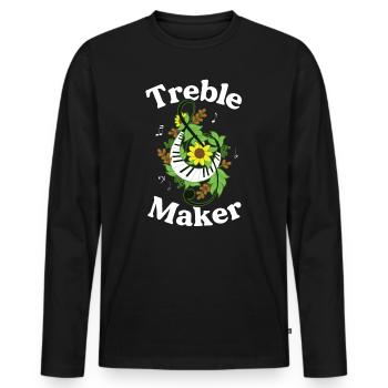 Treble Maker Funny Musician Gift Treble Clef - Men's Premium Organic Long Sleeve Shirt - black - Front - Nico (187cm)
