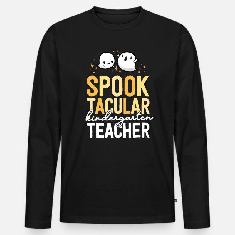 Kindergärtnerin Halloween Schule Matching - Männer Premium Bio Langarmshirt - Schwarz