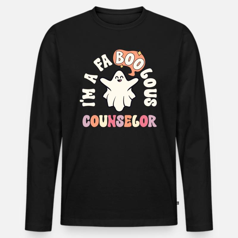 Faboolous Berater Retro Halloween Schule - Männer Premium Bio Langarmshirt - Schwarz