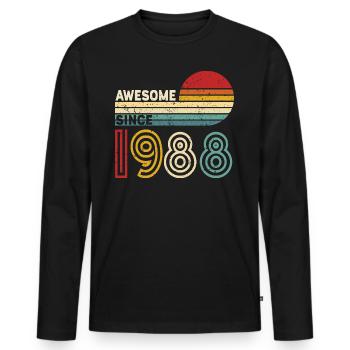 1988 Geschenk Geburtstag Jahrgang Spruch - Männer Premium Bio Langarmshirt - Schwarz - Vorne - Nico (187cm)