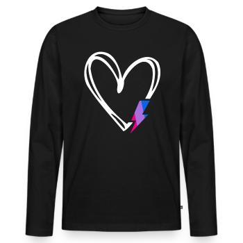Subtil Bi Pride Fier allié Mois de la fierté Bisexuel - T-shirt manches longues Premium bio Homme - noir - Devant - Nico (187cm)