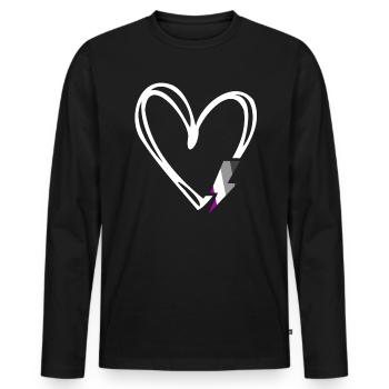 Subtil Ace Pride Fier allié Mois de la fierté Asexué - T-shirt manches longues Premium bio Homme - noir - Devant - Nico (187cm)