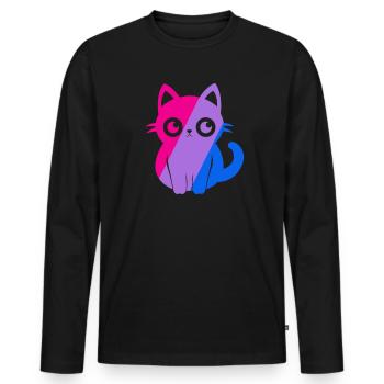 Cute Bi Pride Bisexual Pride Mois Flag Anime - T-shirt manches longues Premium bio Homme - noir - Devant - Nico (187cm)