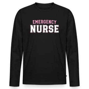 Emergency Nurse Trauma Queen Retro ER Emergency - Men's Premium Organic Long Sleeve Shirt - black - Front - Nico (187cm)