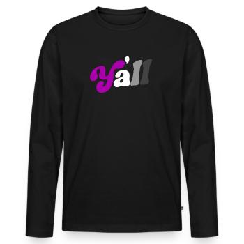 Asexueller Pride-Monat Südtexas Asexualität - Männer Premium Bio Langarmshirt - Schwarz - Vorne - Nico (187cm)
