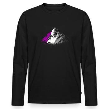 Subtil Mois de la fierté asexuée Randonnée en montagne - T-shirt manches longues Premium bio Homme - noir - Devant - Nico (187cm)