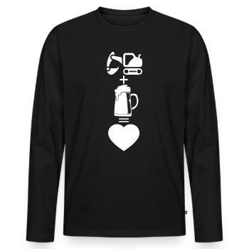 Pelle mécanique travail construction travail gala construction - T-shirt manches longues Premium bio Homme - noir - Devant - Nico (187cm)