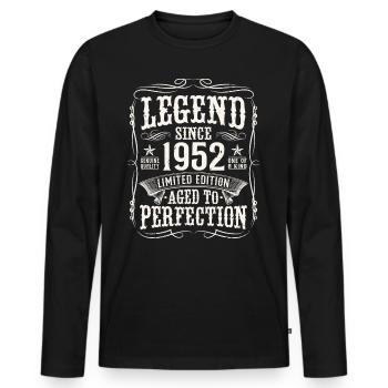 Legend 1952 Cadeau d’anniversaire vintage - T-shirt manches longues Premium bio Homme - noir - Devant - Nico (187cm)