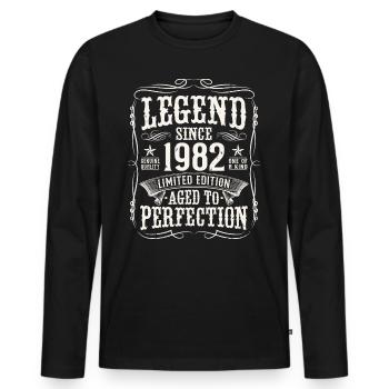 Legend 1982 Vintage Cadeau d’anniversaire - T-shirt manches longues Premium bio Homme - noir - Devant - Nico (187cm)