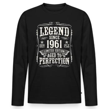 Legend 1961 Cadeau d’anniversaire vintage - T-shirt manches longues Premium bio Homme - noir - Devant - Nico (187cm)