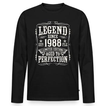Legende 1988 Jahrgang Geburtstag Geschenk - Männer Premium Bio Langarmshirt - Schwarz - Vorne - Nico (187cm)