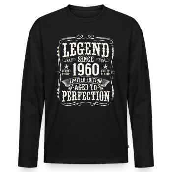 Legend 1960 Vintage Cadeau d’anniversaire - T-shirt manches longues Premium bio Homme - noir - Devant - Nico (187cm)