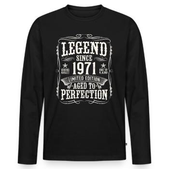 Legend 1971 Vintage Cadeau d’anniversaire - T-shirt manches longues Premium bio Homme - noir - Devant - Nico (187cm)