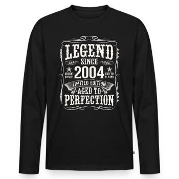 Legend 2004 Vintage Birthday Gift - Men's Premium Organic Long Sleeve Shirt - black - Front - Nico (187cm)