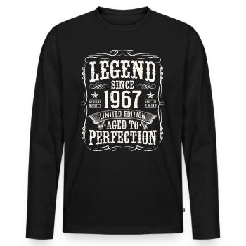 Legend 1967 Vintage Birthday Gift - Men's Premium Organic Long Sleeve Shirt - black - Front - Nico (187cm)