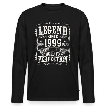 Legend 1999 Vintage Birthday Gift - Men's Premium Organic Long Sleeve Shirt - black - Front - Nico (187cm)