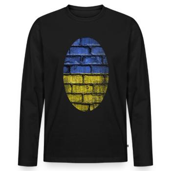 Ukraine PEACE FLAG FLAG - Men's Premium Organic Long Sleeve Shirt - black - Front - Nico (187cm)