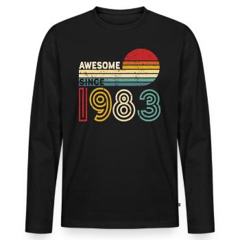 1983 Gift Birthday vintage Spruch - Men's Premium Organic Long Sleeve Shirt - black - Front - Nico (187cm)