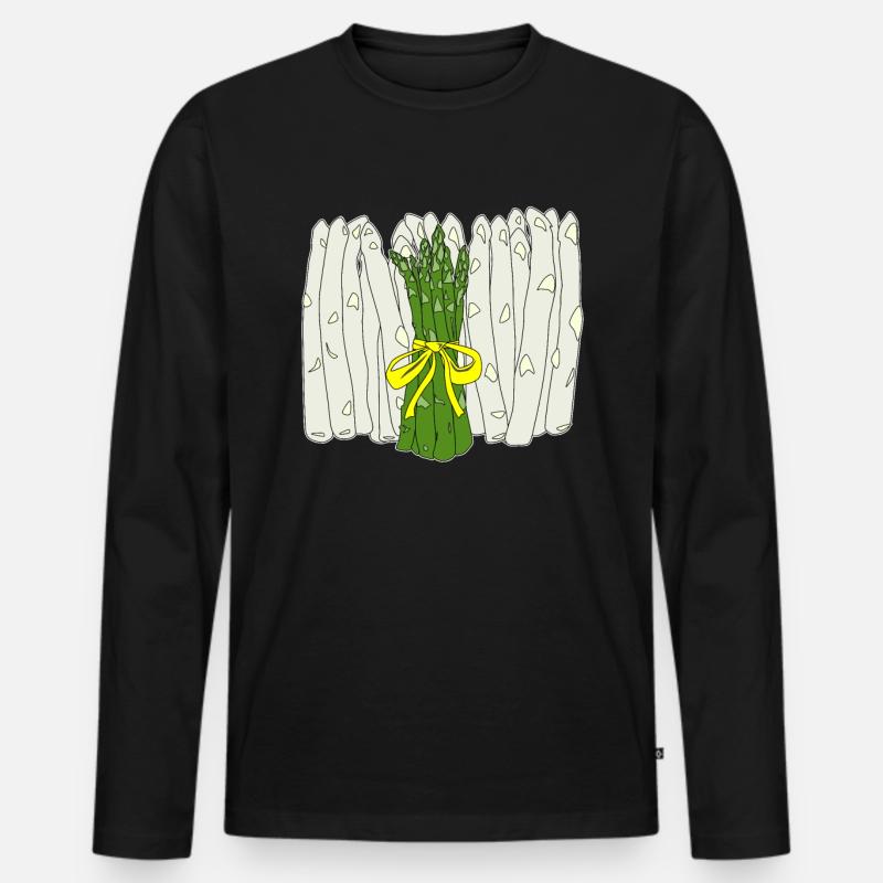 Spargel - Männer Premium Bio Langarmshirt - Schwarz