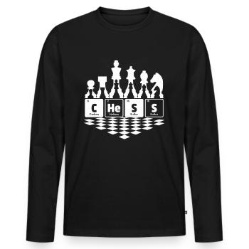 Chess Game - Chess Chess Chess Periodic Table - Men's Premium Organic Long Sleeve Shirt - black - Front - Nico (187cm)