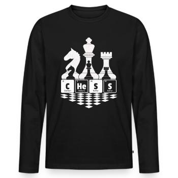Chess - Chess Chess Periodic Table - Men's Premium Organic Long Sleeve Shirt - black - Front - Nico (187cm)