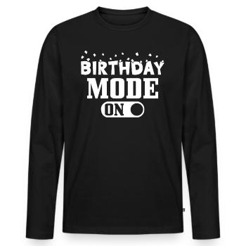 Mode Anniversaire sur Mode Anniversaire sur - T-shirt manches longues Premium bio Homme - noir - Devant - Nico (187cm)