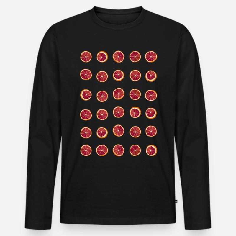 getrocknete Blutorangen - Männer Premium Bio Langarmshirt - Schwarz