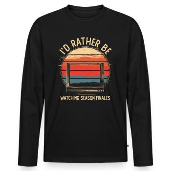 Je préfère regarder les films de la finale de la saison - T-shirt manches longues Premium bio Homme - noir - Devant - Nico (187cm)