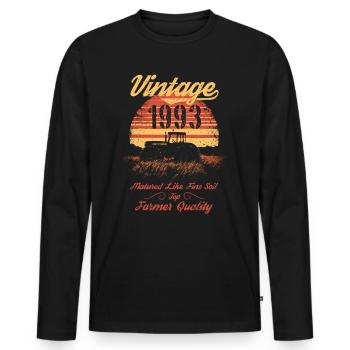 Vintage 1993 Landwirt Geburtstag Traktor Geschenk - Männer Premium Bio Langarmshirt - Schwarz - Vorne - Nico (187cm)
