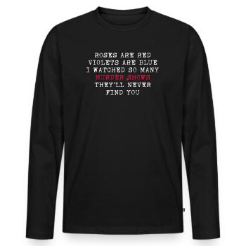 True Crime Mystère Amant du crime Fan Cadeau Drôle - T-shirt manches longues Premium bio Homme - noir - Devant - Nico (187cm)