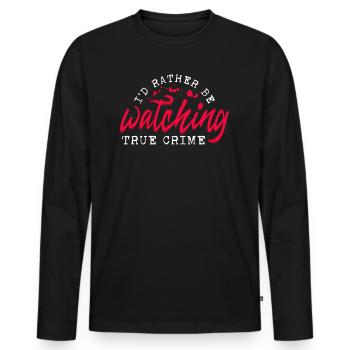 Je préfère regarder True Crime Krimifan - T-shirt manches longues Premium bio Homme - noir - Devant - Nico (187cm)