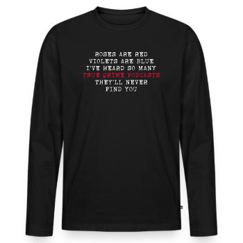 Krimifan True Crime Crime Lover Cadeau Drôle - T-shirt manches longues Premium bio Homme - noir - Devant - Nico (187cm)