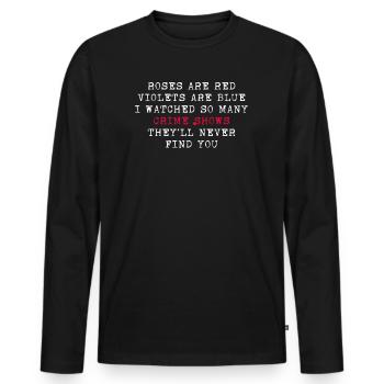 Amateurs de crime Vrai crime Crime Fan Cadeau drôle - T-shirt manches longues Premium bio Homme - noir - Devant - Nico (187cm)