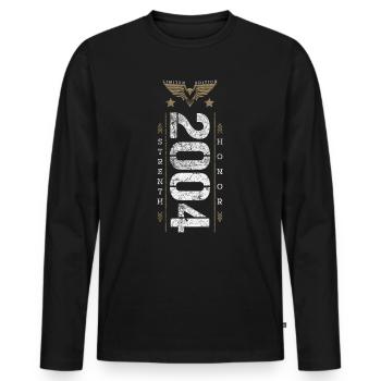 Edition Limitée 2004 Force et Honneur Anniversaire - T-shirt manches longues Premium bio Homme - noir - Devant - Nico (187cm)
