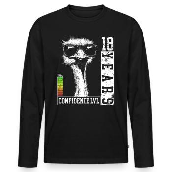 18 Jahre Geburtstag Teenager Strauß Vogel Geschenk - Männer Premium Bio Langarmshirt - Schwarz - Vorne - Nico (187cm)