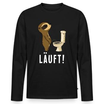 Sloth pees tomorrow funny saying runs - Men's Premium Organic Long Sleeve Shirt - black - Front - Nico (187cm)