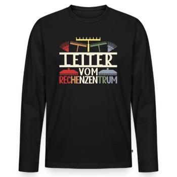 Chef du Centre Informatique Hobby Gardener Gift - T-shirt manches longues Premium bio Homme - noir - Devant - Nico (187cm)