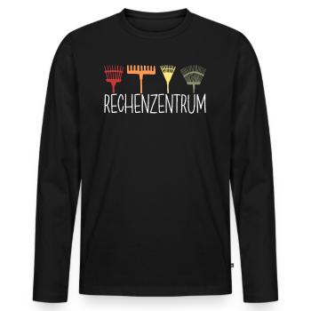 Centre de données Jardin d’agrément Jardin Cadeau - T-shirt manches longues Premium bio Homme - noir - Devant - Nico (187cm)