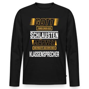 Klassensprecher einer der schlausten Männer - Männer Premium Bio Langarmshirt - Schwarz - Vorne - Nico (187cm)