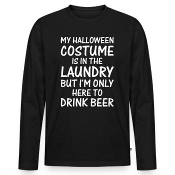Halloween Party Halloween Saying Halloween - Men's Premium Organic Long Sleeve Shirt - black - Front - Nico (187cm)