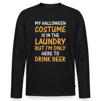 Mon costume d’Halloween est dans la lessive, le ic - T-shirt manches longues Premium bio Homme - noir - Devant - Nico (187cm)