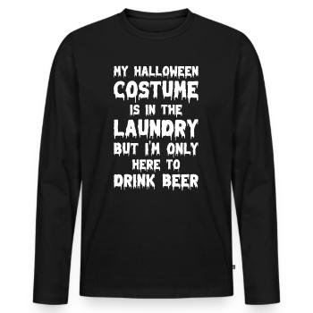 Mon costume d’Halloween est dans la lessive, mais je - T-shirt manches longues Premium bio Homme - noir - Devant - Nico (187cm)