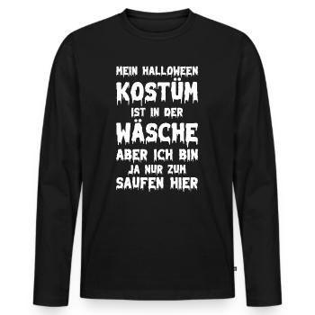 Halloween Spruch Halloween Ideen I Lustiges Hallow - Männer Premium Bio Langarmshirt - Schwarz - Vorne - Nico (187cm)
