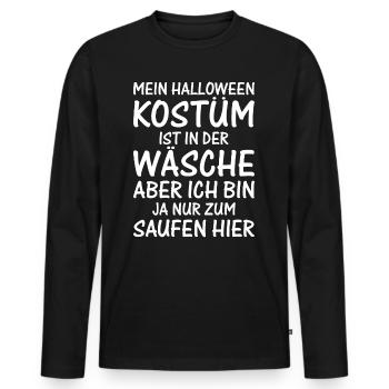 Halloween Spruch - Männer Premium Bio Langarmshirt - Schwarz - Vorne - Nico (187cm)