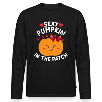 Fête d’Halloween I Citrouille Sexy sur le Trottoir I Sexy K - T-shirt manches longues Premium bio Homme - noir - Devant - Nico (187cm)