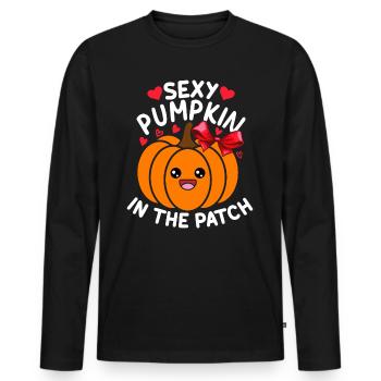 Sexy Pumpkin in Patch I Sexy Pumpkin Halloween Party - Men's Premium Organic Long Sleeve Shirt - black - Front - Nico (187cm)